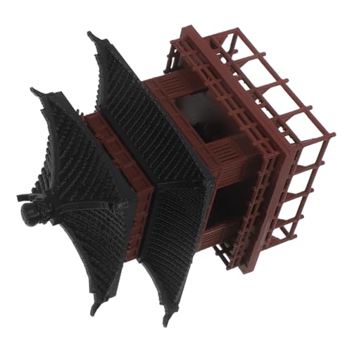 Sosoport Miniatur Asiatisches Pavillon Modell aus Wetterfestem Kunststoff Detailreiche Chinesische Architektur Skulptur für Aquarium Deko Bonsai Landschaft Terrarium und Kleine Räume von Sosoport