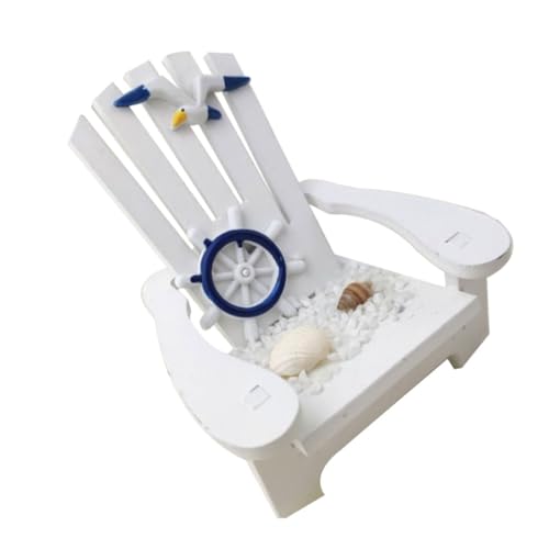 Sosoport Miniatur Holz Strandstuhl mit Dekoratives Tischornament Mediterraner Stil Handgefertigtes Wohnaccessoire Beach und Zimmerdekoration für Wohnzimmer und Schlafzimmer von Sosoport