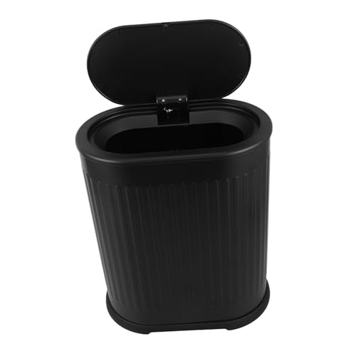 Sosoport Narrow Plastic Trash Can With Press Lid Waste Bin For Bathroom Bedroom Office Compact Space-saving Design With Odor-sealing Cover Modern Elegant Home Use von Sosoport