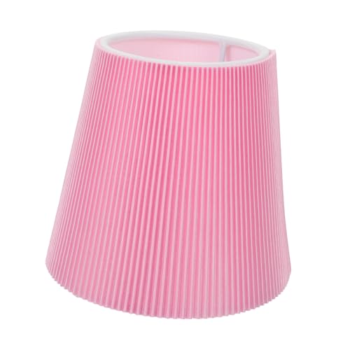 Sosoport Plissee Lampenschirm aus PVC Stoff Ersatz für Steh Tischlampen Dekorative Langlebige Leuchtenabdeckung in Pastellrosa Geeignet für Wohnzimmer und Schlafzimmer von Sosoport