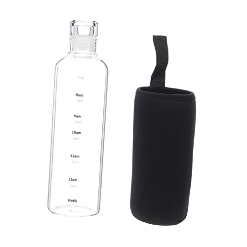 Sosoport Pokal Zeitskala Glasflasche mit Zeitmarkierung Trinkflasche mit Zeitangabe Sport Wasserbecher Wasserflaschen trinkflaschen hitzebeständige Flasche von Sosoport