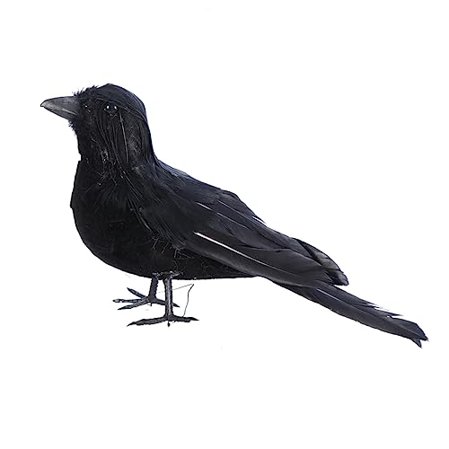 Sosoport Realistische Krähenstütze Halloween- Kleine Skulptur Gefälschtes Rabendekor Krähenvogel Halloween Realistische Krähen Halloween-krähen Und Raben Prop- Tier Modell von Sosoport