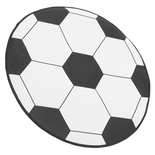 Sosoport Runder Fußball Teppich rutschfeste Bodenmatte mit Fußballmuster Weicher Gaming Stuhl Teppich Geeignet als Bürostuhl Schutzmatte für Wohnzimmer und Schlafzimmer von Sosoport