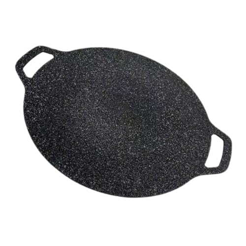 Sosoport Runder Grillpfanne mit Fortschrittlicher Antihaftbeschichtung Gleichmäßiger Hitzeverteilung für Garnelenspieße Tragbare Bbq-grillplatte für Outdoor Camping und Ausflüge von Sosoport