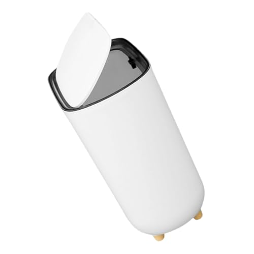 Sosoport Schlanker Mülleimer mit Druckdeckel Kunststoff Abfalleimer für Küche und Bad Kompakter Großer Wastebasket für Schlafzimmer Praktischer Trash Bucket für Kleine Räume von Sosoport