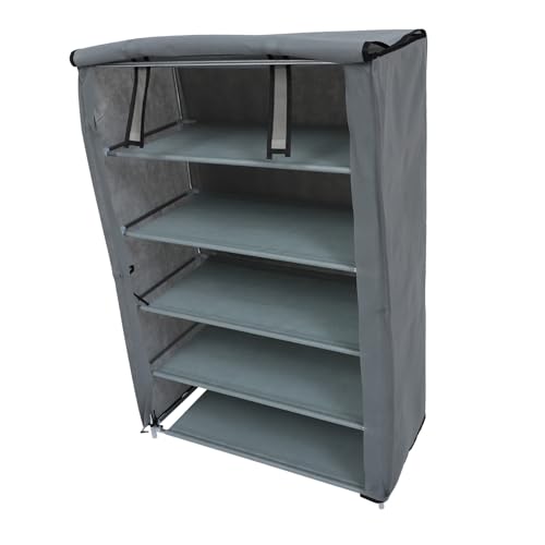 Sosoport Stöckiger Schuhschrank aus Langlebigem Material Platzsparender Schuhorganizer für Flur Schlafzimmer und Garage Vielseitige Aufbewahrung für Schuhe Kleidung und Einfache Montage von Sosoport