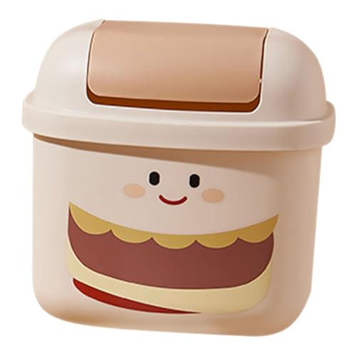 Sosoport Süßer Desktop-mülleimer Hamburger Design mit Deckel Kleiner Cartoon Papierkorb für Büro und Zuhause Kompakte Müllbox für Sauberen Tisch Leicht und Platzsparend Niedlicher von Sosoport