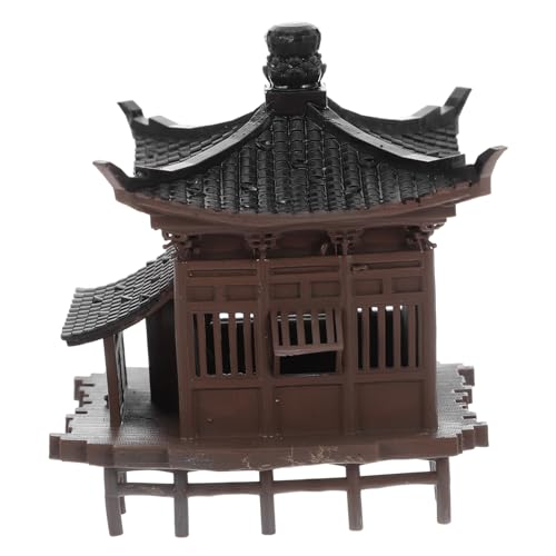 Sosoport Tanks Figuren Asiatische Statue Ornament Für Aquarium Bonsai Dekoration Ornamente Feenlandschaft Zen Tank Miniatur Mini Pavillon Garten Skulptur Fisch Aquarien Kunststoff von Sosoport