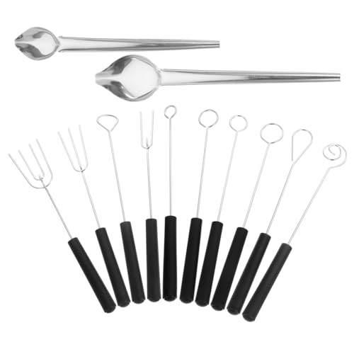 Sosoport Teiliges Edelstahl Schokoladen dip set mit Sauce löffeln und Dessert dekorationswerkzeugen Langlebig Leicht zu Reinigen Vielseitig für Küche und Gastronomie von Sosoport