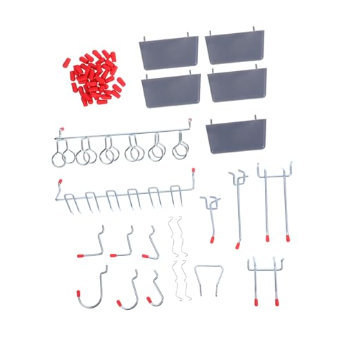 Sosoport Teiliges Pegboard Haken aus Metall mit Kunststoffbox Verstellbare Wandhaken für Garage Werkstatt Keller Vielseitiger Werkzeughalter für Pegboard Organizer Robust und Flexibel für von Sosoport