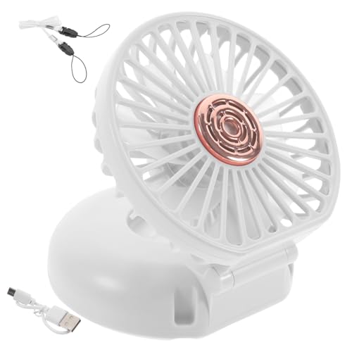 Sosoport Tragbarer USB Handventilator Faltbar Drehbar Stufig Einstellbarer Persönlicher Lüfter Kabellos Wiederaufladbar Leichter Kühlventilator für Büro Camping und Reisen von Sosoport