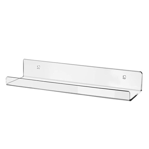 Sosoport Transparente Kunststoff Schweberegal Wandmontage Modernes Display Regal für Wohnzimmer Büro Deko Regal Leicht zu Installieren Rundes Design Kratzfrei Wandregal von Sosoport
