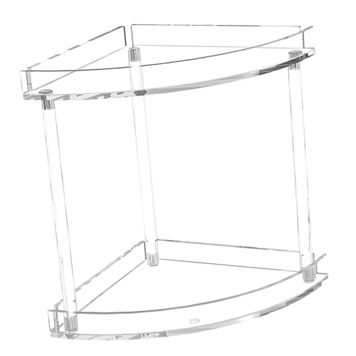 Sosoport Transparentes Badregal Eckregal mit Zwei Vielseitiger Aufbewahrungsorganizer für Badezimmer Toiletten und Schreibtisch Klarer Moderner Eckablage Platzsparend und Übersichtlich von Sosoport