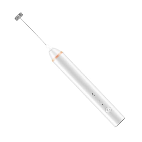 Sosoport USB Milchaufschäumer Elektrischer Handmixer mit Einstellbarer Geschwindigkeit für Milch und Eier Kompakt und Leicht für Zuhause Weiß von Sosoport