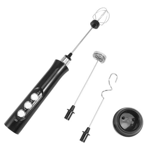 Sosoport USB Wiederaufladbarer Elektrischer Milchaufschäumer und Eierquirl mit Austauschbaren Köpfen Handrührgerät aus Abs und Multifunktionaler Handmixer für Sahne und Eier Langlebig und von Sosoport