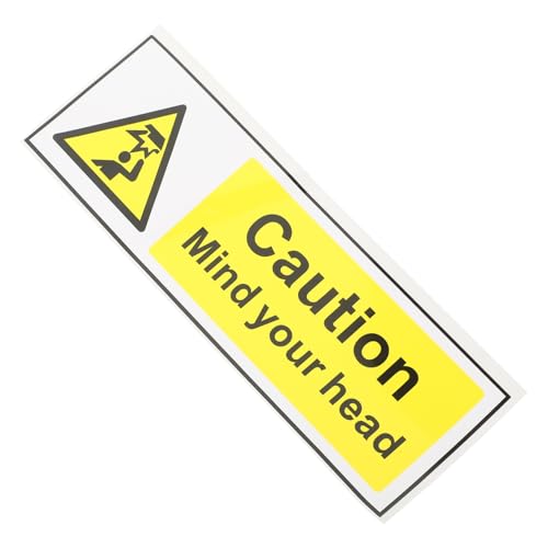 Sosoport Warnschild Aufkleber Selbstklebend Low Sign Sicherheitswarnung Praktisch Langlebig für Kopfhohe Vorsicht in Innenräumen und Baustellen von Sosoport