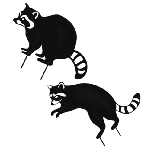 Sosoport Gartenstecker Für Den Außenbereich Waschbär-hofdekor Eisenpfahl Schild Für Den Außenbereich Dekoration Für Den Hof von Sosoport