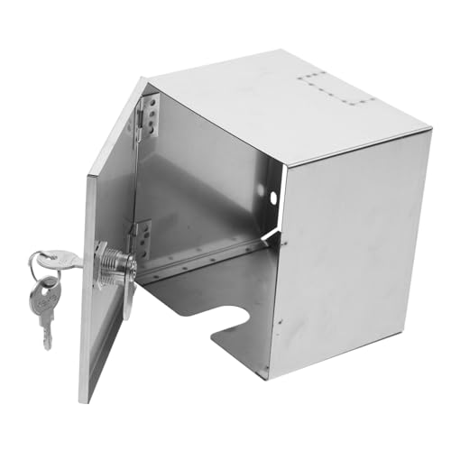 Sosoport Wetterfeste Edelstahl Steckdosenbox mit Schloss Außen Steckdosen Schutzgehäuse Wandmontage Modell Robust und Korrosionsbeständig Auto Ladestation von Sosoport