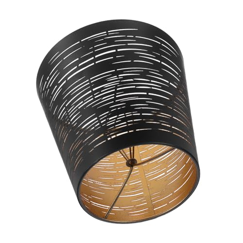 Sosoport Wrought Iron Lamp Shade Metall Lampenschirm Ersatz Deckenleuchte Lichtdiffusion Robust für Wohnzimmer Büro Restaurant Schwarz von Sosoport