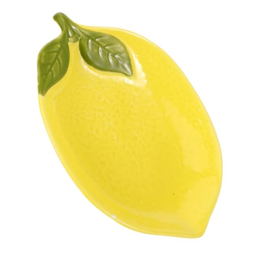 Sosoport Zitronengeschirr Teller Zitronenschale Dessertteller Zitronen Essteller Obstteller Zitronenform Servierteller Zitronenform Zitronengeschirr Zitronentablett Gelbe Keramik von Sosoport