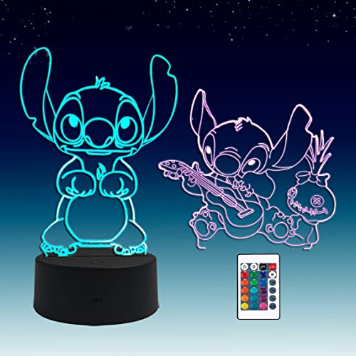 2 in 1,3D Illusions LED Anime Lampe,16 Farben RGB Fernbedienung,Schreibtisch nachtlicht für kinderzimmer von Sosowlight