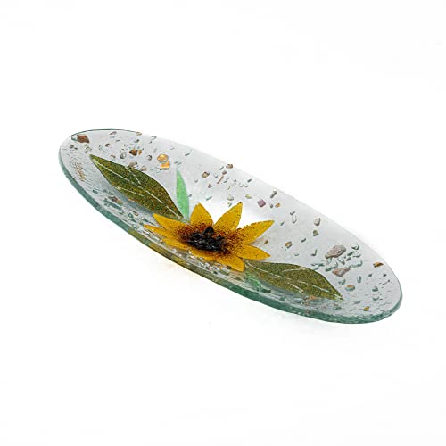 Sospiri Venezia Murano-Glas-Gegenstandsablage mit floraler Dekoration Tafelaufsatz Wohndekoration Geschenkidee handgefertigt in Italien (28 x 11 cm oval) von Sospiri Venezia