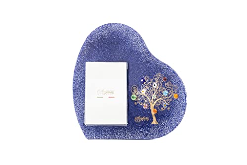 Sospiri Venezia Fotorahmen Muranoglas Herz-Rahmen Dekoration Baum des Lebens mit Murrine Tisch- oder Schreibtischständer Foto 13X18 cm Geschenkidee Made Italy (cm29x29) von Sospiri Venezia