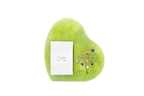 Sospiri Venezia Fotorahmen Muranoglas Herz-Rahmen Dekoration Baum des Lebens mit Murrine Tisch- oder Schreibtischständer Foto 20X25 cm Geschenkidee Made Italy (cm39x39) von Sospiri Venezia