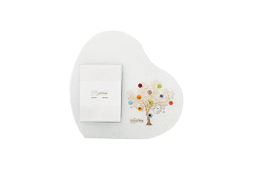 Sospiri Venezia Fotorahmen Muranoglas Herz-Rahmen Dekoration Baum des Lebens mit Murrine Tisch- oder Schreibtischständer Foto 7x10 cm Geschenkidee Made Italy (cm19x19) von Sospiri Venezia