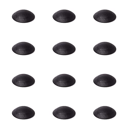 12 x sossai® Türstopper Wand selbstklebend | Türpuffer | TP Spot Black | Ø 40 mm | Farbe: Schwarz | Wandschutz Türklinke | Wandpuffer von Sossai