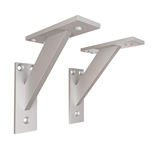 Sossai Regalträger 2er Set FSHR 120x120 mm aus Aluminium – Wandhalterung Regalwinkel für Regalbrett – silber – modernes Design von Sossai