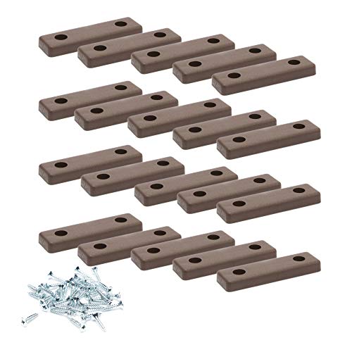 20 x Bodenabstandshalter/Möbelpads/Möbelfüsse zum Anschrauben | sossai® Möbelgleiter MG2 | Farbe: Braun | Größe: 50x14x5 mm | Inkl. Schrauben von Sossai