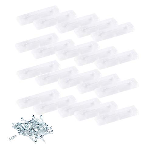 20 x Bodenabstandshalter/Möbelpads/Möbelfüsse zum Anschrauben | sossai® Möbelgleiter MG2 | Farbe: Transparent | Größe: 50x14x5 mm | Inkl. Schrauben von Sossai