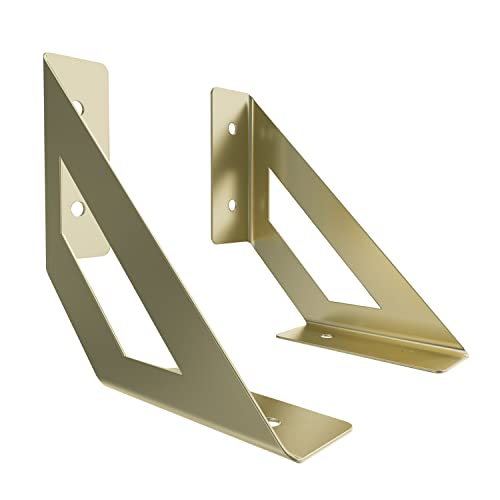 2x sossai® Design Regalträger Truss aus Stahl, 120 x 120 mm, Gold pulverbeschichtet von Sossai