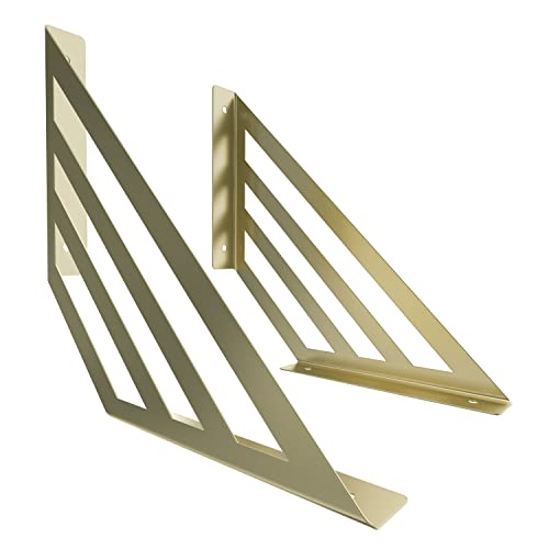 2x sossai® Design Regalträger Truss aus Stahl, 250 x 250 mm, Gold pulverbeschichtet von Sossai