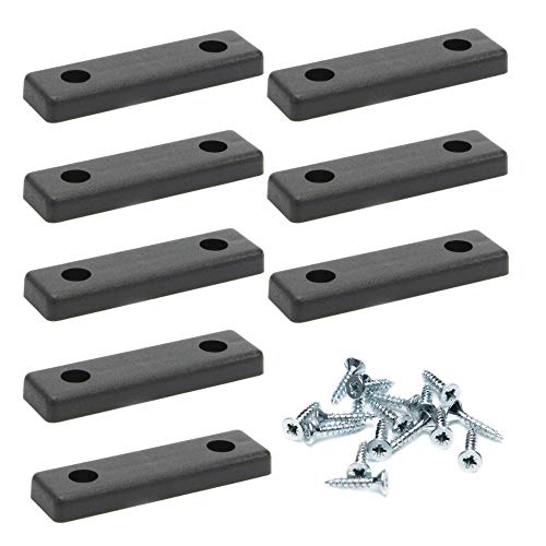 8 x Bodenabstandshalter/Möbelpads/Möbelfüsse zum Anschrauben | sossai® Möbelgleiter MG2 | Farbe: Schwarz | Größe: 50x14x5 mm | Inkl. Schrauben von Sossai