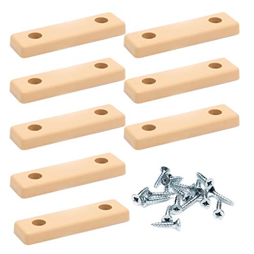 8 x Bodenabstandshalter/Möbelpads/Möbelfüsse zum Anschrauben | sossai® Möbelgleiter MG2 | Farbe: Beige | Größe: 50x14x5 mm | Inkl. Schrauben von Sossai