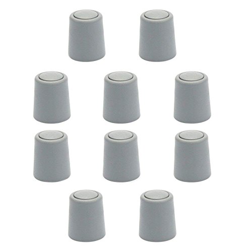 Sossai® 10 x Türstopper NTS | Modell: Bernd | Höhe: 30mm | Ø: 27mm | Farbe: grau | Zum Schrauben (Inkl. Befestigungsmaterial) | Bodenmontage von Sossai