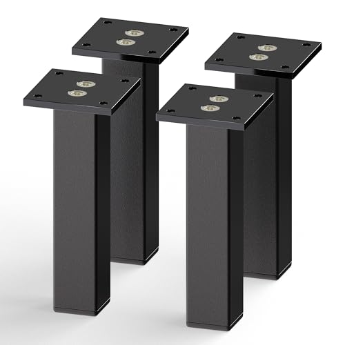 Sossai® Exklusiv small - Aluminium Möbelfüße | E3MF | 4er Set | Höhe: 150mm | Farbe: Schwarzmatt von Sossai