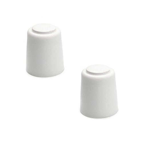 sossai® 2 x Türstopper NTS | Modell: Bernd | Höhe: 30mm | Ø: 27mm | Farbe: weiß | Zum Schrauben (Inkl. Befestigungsmaterial) | Bodenmontage von Sossai