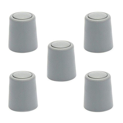 sossai® 5 x Türstopper NTS | Modell: Bernd | Höhe: 30mm | Ø: 27mm | Farbe: grau | Zum Schrauben (Inkl. Befestigungsmaterial) | Bodenmontage von Sossai