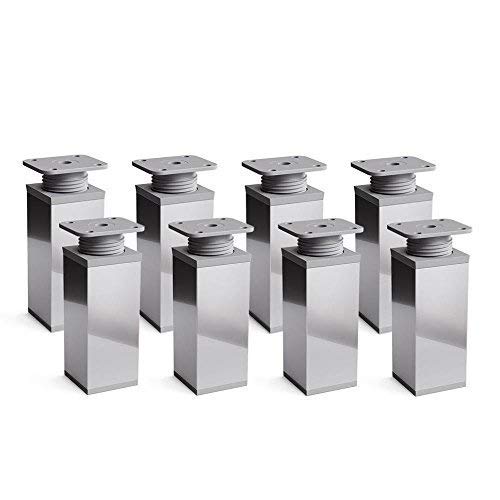 Sossai Chrom Möbelfüße MFV1, 8er Set, 120 mm Höhe, höhenverstellbar, Vierkantprofil 40 x 40 mm, perfekt für Regale und Aufbewahrungsmöbel Sossai Chrom Möbelfüße MFV1, 8er Set, 120 mm Höhe, höhenverstellbar, Vierkantprofil 40 x 40 mm, perfekt für Regale und Aufbewahrungsmöbel von Sossai