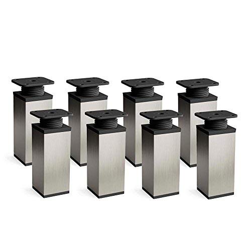 Sossai Edelstahl gebürstet grau Möbelfüße MFV1, 8er Set, 120 mm Höhe, höhenverstellbar, Vierkantprofil 40 x 40 mm, perfekt für Regale und Aufbewahrungsmöbel Sossai Edelstahl gebürstet grau Möbelfüße MFV1, 8er Set, 120 mm Höhe, höhenverstellbar, Vierkantprofil 40 x 40 mm, perfekt für Regale und Aufbewahrungsmöbel von Sossai