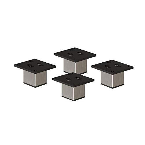 Sossai Exklusiv Möbelfüße E4MF, 4er Set, Höhe: 60 mm, INOX, aus Aluminium 45 x 45 mm Vierkantprofil, Füße für Kommode, Schrank, Vitrine, Badezimmerschrank von Sossai