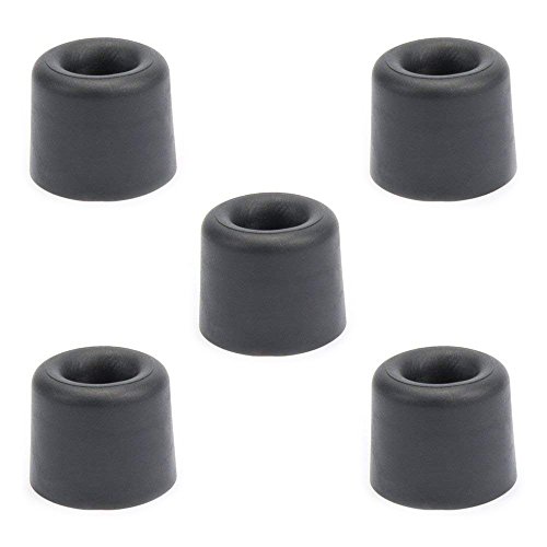 sossai® 5 x Türstopper NTS | Modell: Anke | Höhe: 24mm | Ø: 30mm | Farbe: schwarz | Zum Schrauben (Inkl. Befestigungsmaterial) | Bodenmontage von Sossai