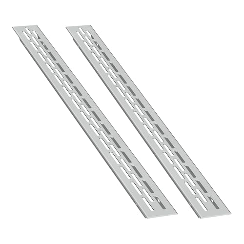 sossai® Aluminium Lüftungsgitter - Alucratis Slim (2 Stück) | Rechteckig - Maße: 37,5 x 2,4 cm | Farbe: Aluminium | eloxiert von Sossai