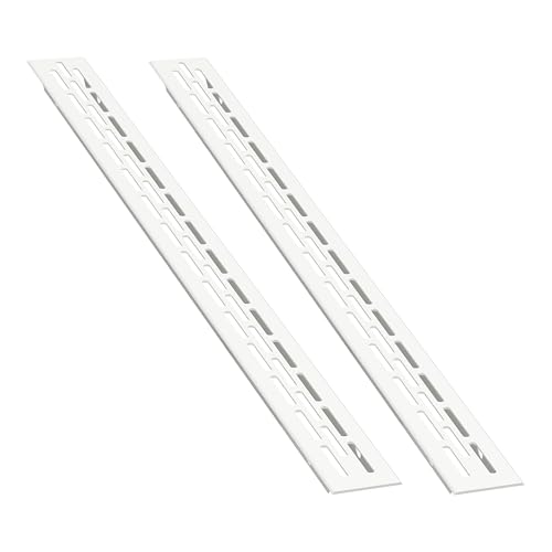 sossai® Aluminium Lüftungsgitter - Alucratis Slim (2 Stück) | Rechteckig - Maße: 37,5 x 2,4 cm | Farbe: Weiß | pulverbeschichtet von Sossai