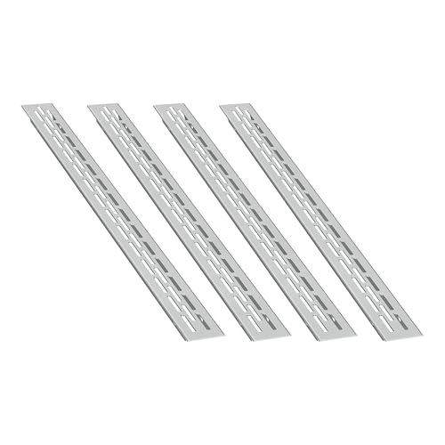 sossai® Aluminium Lüftungsgitter - Alucratis Slim (4 Stück) | Rechteckig - Maße: 37,5 x 2,4 cm | Farbe: Aluminium | eloxiert von Sossai