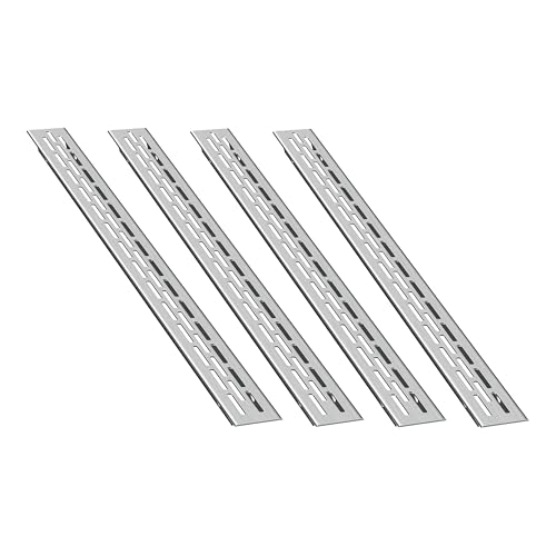 sossai® Aluminium Lüftungsgitter - Alucratis Slim (4 Stück) | Rechteckig - Maße: 37,5 x 2,4 cm | Farbe: Inox | gebürstet von Sossai
