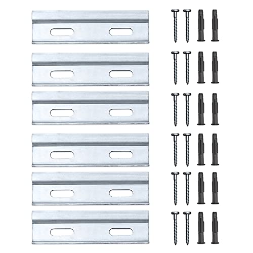 sossai® Dexo Kurzschienen Set | Länge 10 cm | 6x Kurzschiene + Schrauben + Dübel | zum Aufhängen von Küchen-Hängeschränken von Sossai